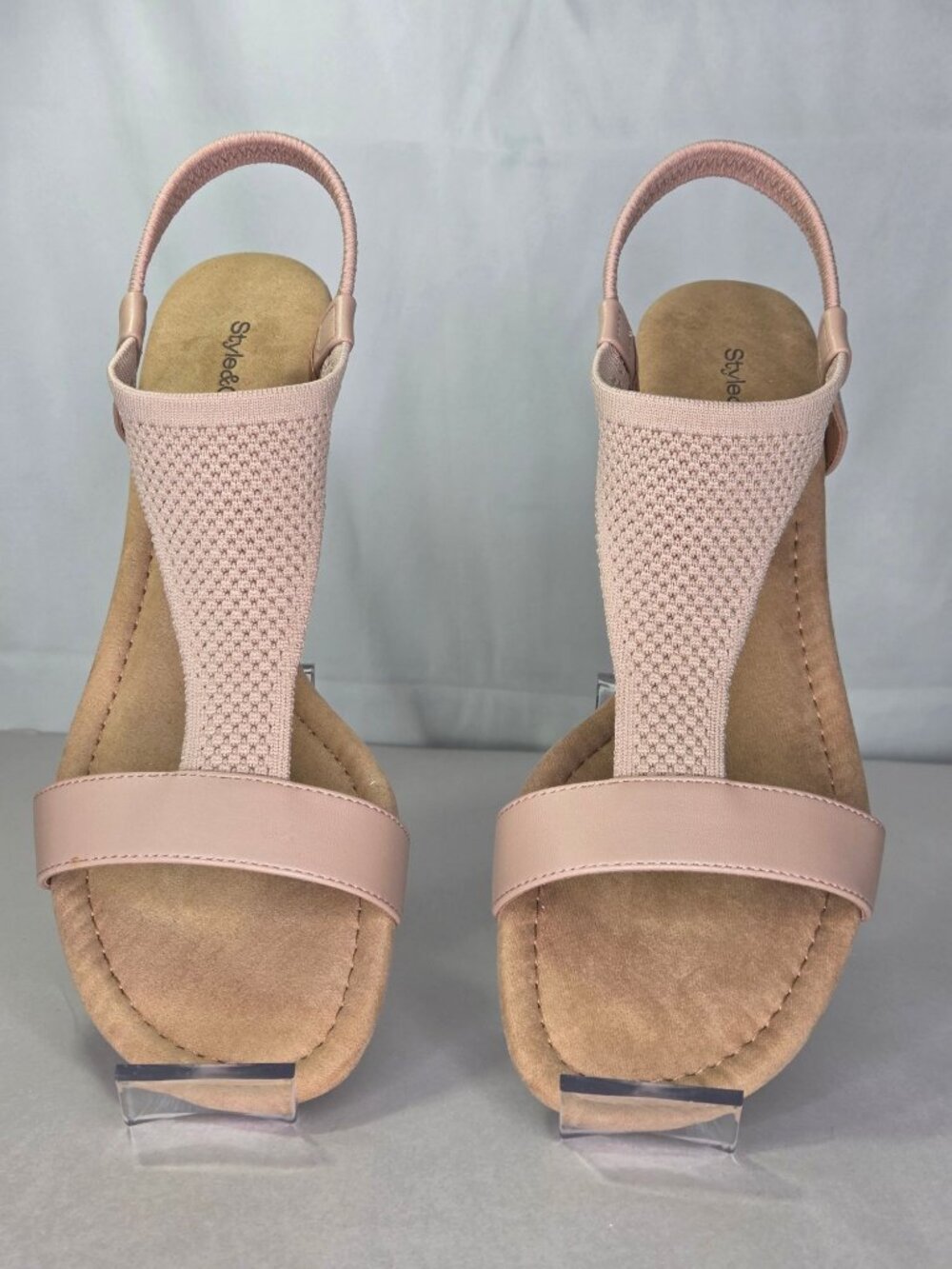 Style & Co Step N Flex Vacanzaa Wedge Sandals - Blush Knit - Picture 2 of 7